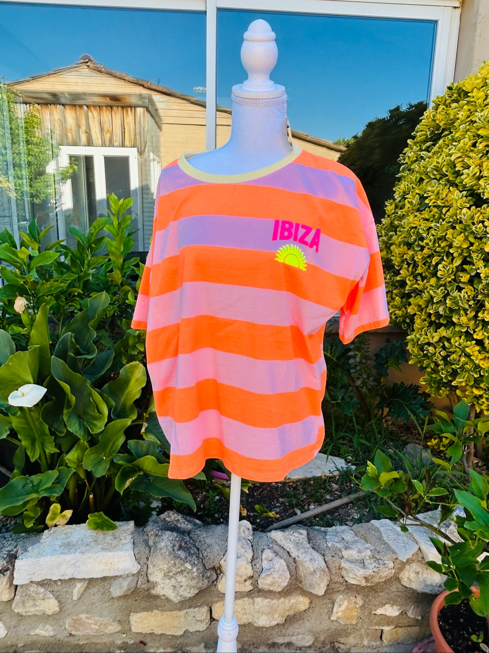 Oversized striped 100% cotton t-shirt – photo 5